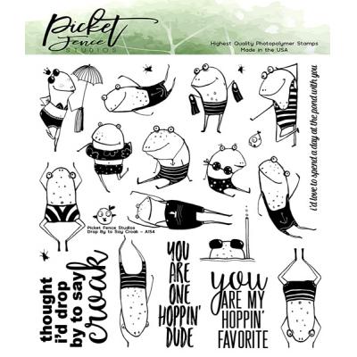 Picket Fence Studios Clear Stamps -Drop By To Say Croak